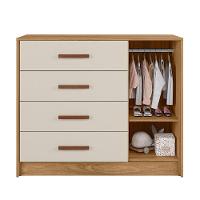 Cômoda Infantil Pérola 1 Porta E 4 Gavetas Nature-off White - Peternella Móveis Nature-off White - 3