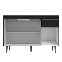 Cozinha Modulada Vanessa Com Balcão Tatiane Preto Sem Tampo - Ajl Móveis Preto - 5