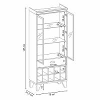 Cristaleira ópera 2 Portas E 1 Gaveta Off White-cinamomo - Hb Móveis Off White-cinamomo - 5