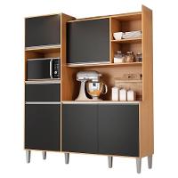 Cozinha Compacta Isabel 5 Portas E 1 Gaveta Amêndoa-preto - Ajl Móveis Amêndoa-preto - 1