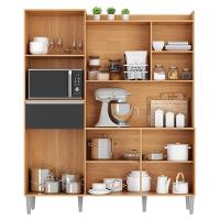 Cozinha Compacta Isabel 5 Portas E 1 Gaveta Amêndoa-preto - Ajl Móveis Amêndoa-preto - 3