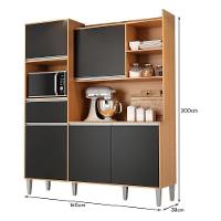 Cozinha Compacta Isabel 5 Portas E 1 Gaveta Amêndoa-preto - Ajl Móveis Amêndoa-preto - 4