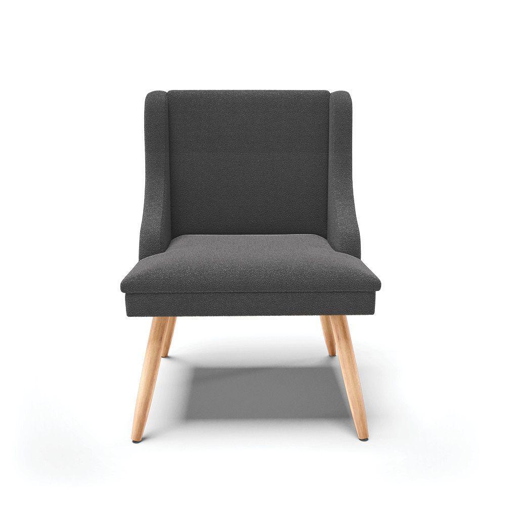 Cadeira Sala De Jantar Pé Palito Natural Liz Bouclê Grafite D03 - D'rossi - 5