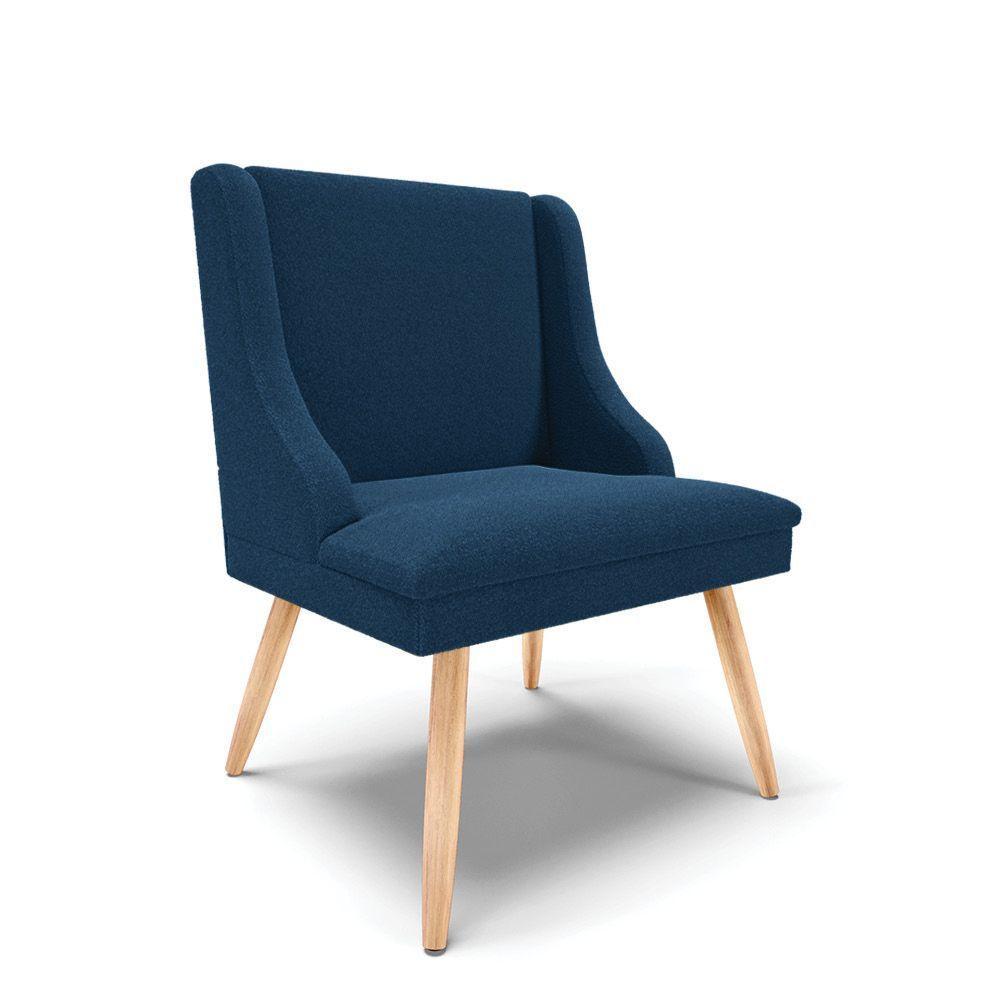 Cadeira Sala De Jantar Pé Palito Natural Liz Bouclê Azul D03 - D'rossi - 1