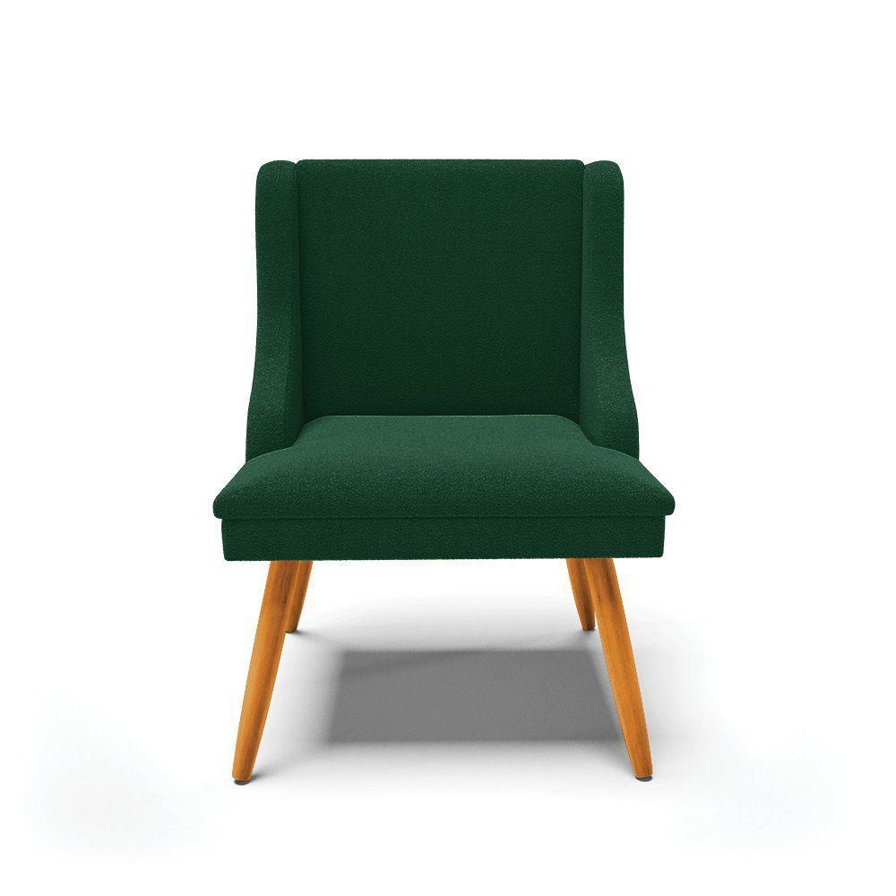 Cadeira Sala De Jantar Pé Palito Castanho Liz Bouclê Verde D03 - D'rossi - 5