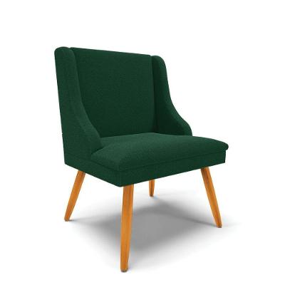Cadeira Sala De Jantar Pé Palito Castanho Liz Bouclê Verde D03 - D'rossi