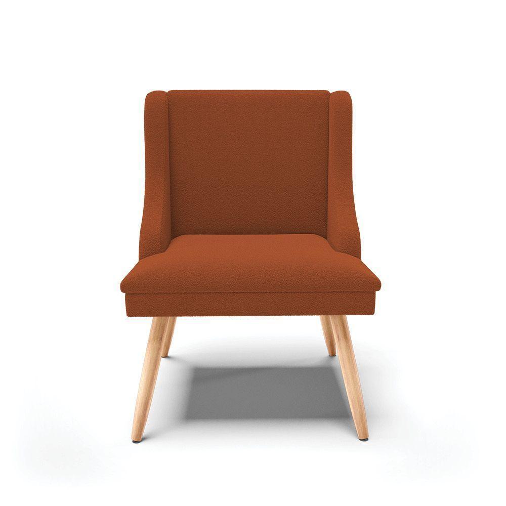 Cadeira Sala De Jantar Pé Palito Natural Kit 2 Liz Bouclê Terra D03 - D'rossi - 5