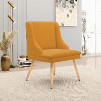 Cadeira Sala De Jantar Pé Palito Natural Kit 4 Liz Bouclê Mostarda D03 - D'rossi - 2