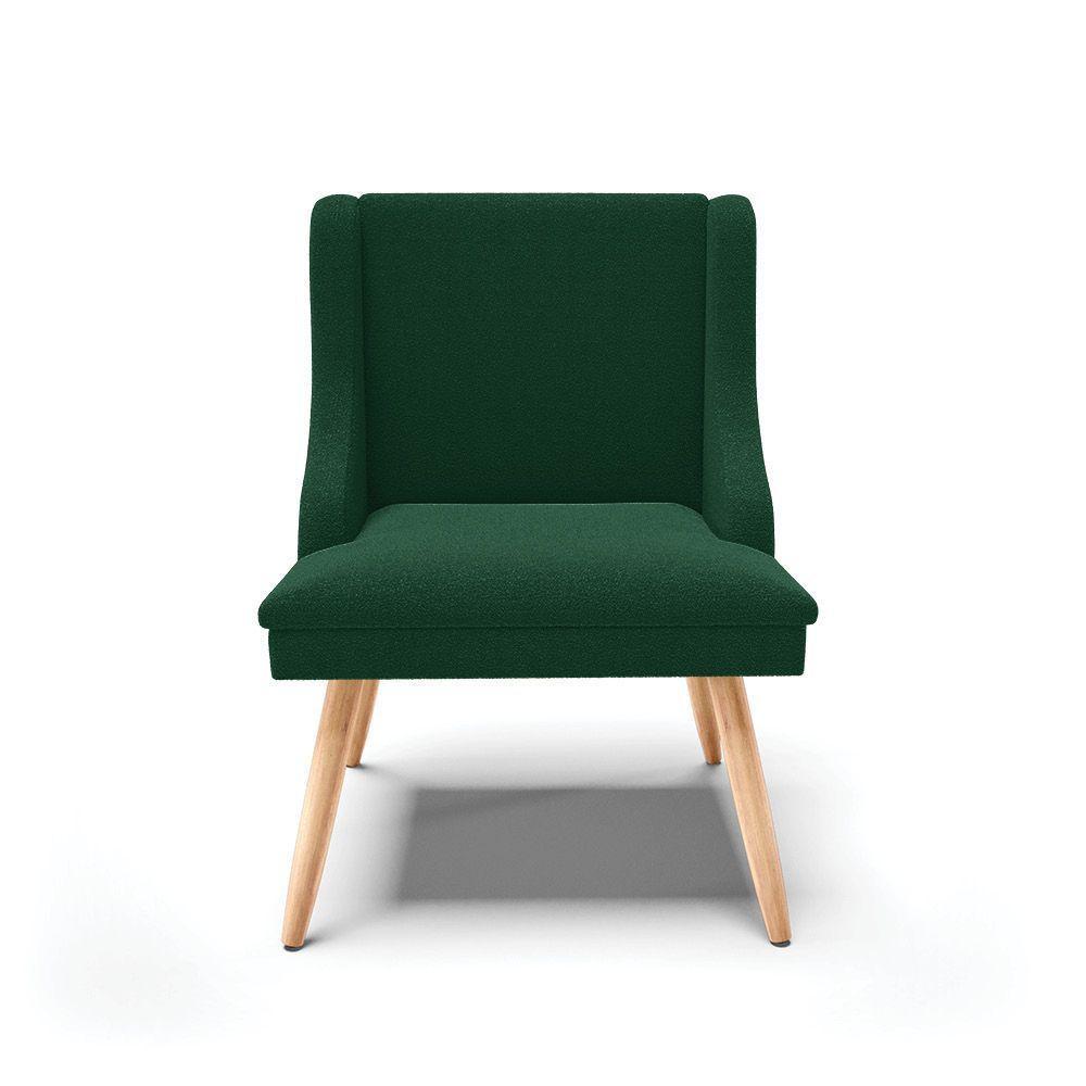 Cadeira Sala De Jantar Pé Palito Natural Kit 4 Liz Bouclê Verde D03 - D'rossi - 6