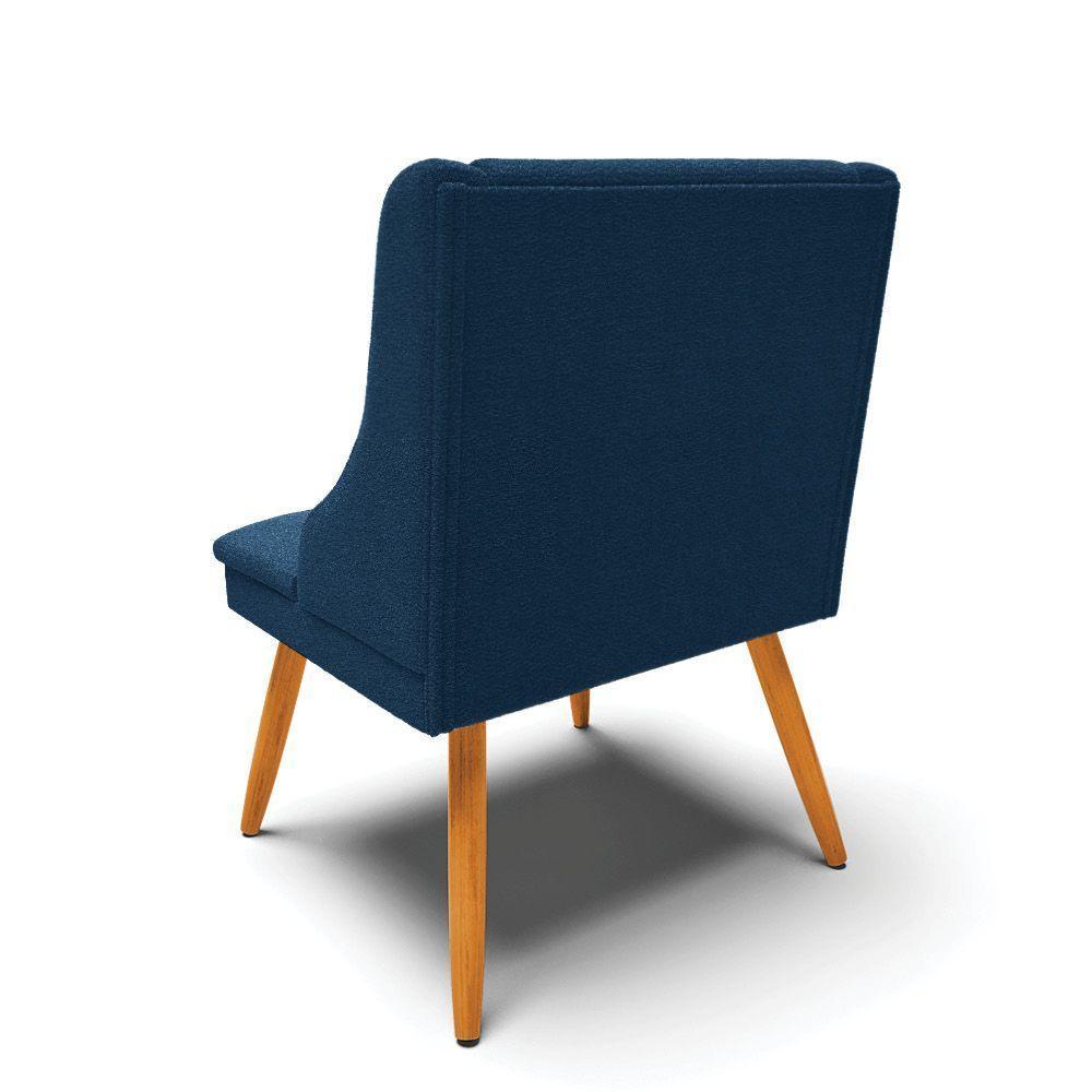 Cadeira Sala De Jantar Pé Palito Castanho Liz Bouclê Azul D03 - D'rossi - 7