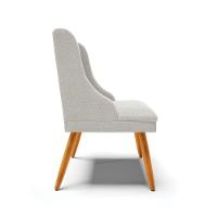 Cadeira Sala De Jantar Pé Palito Castanho Liz Bouclê Cinza D03 - D'rossi - 6