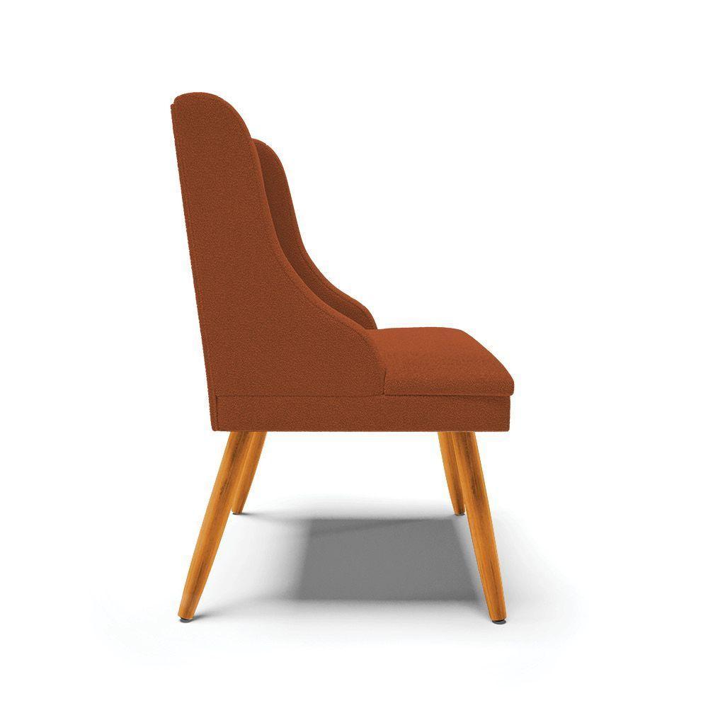 Cadeira Sala De Jantar Pé Palito Castanho Kit 4 Liz Bouclê Terra D03 - D'rossi - 7