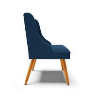 Cadeira Sala De Jantar Pé Palito Castanho Kit 6 Liz Bouclê Azul D03 - D'rossi - 7