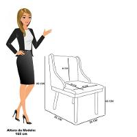 Cadeira Sala De Jantar Pé Palito Castanho Kit 4 Liz Bouclê Cinza D03 - D'rossi