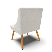 Cadeira Sala De Jantar Pé Palito Castanho Kit 4 Liz Bouclê Cinza D03 - D'rossi - 8