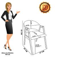 Cadeira Sala De Jantar Em Madeira Yara Suede Preto D03 - D'rossi