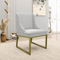 Cadeira Sala De Jantar Industrial Dourado Kit 2 Liz Veludo Cinza D03 - D'rossi - 2