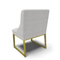 Cadeira Sala De Jantar Industrial Dourado Kit 2 Liz Veludo Cinza D03 - D'rossi - 6