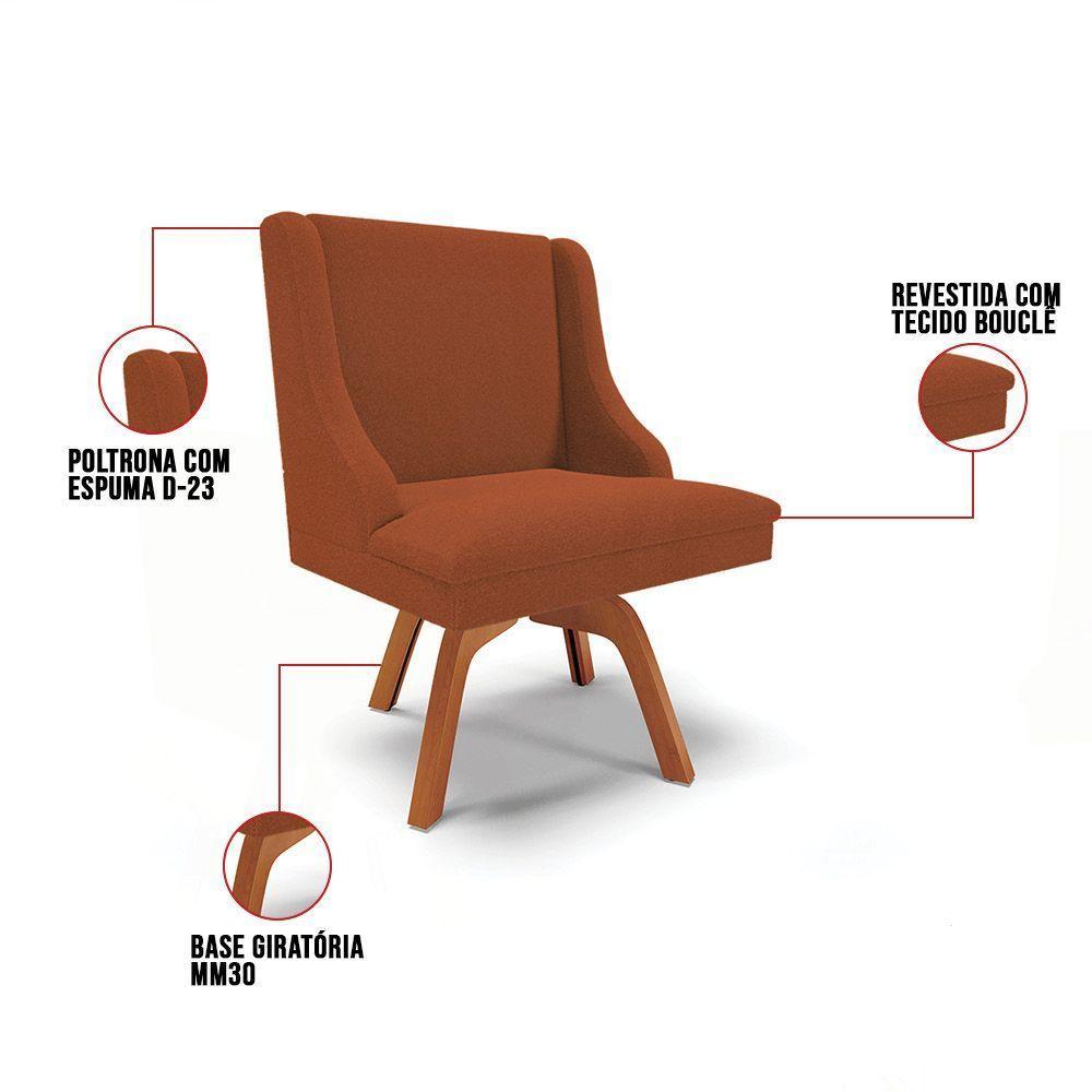 Cadeira Sala De Jantar Giratória Mm35 Liz Bouclê Terra D03 - D'rossi - 3