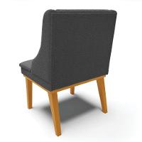 Cadeira Sala De Jantar Base Madeira Castanho Kit 6 Liz Bouclê Grafite D03 - D'rossi - 8