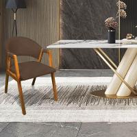 Cadeira Sala De Jantar Em Madeira Yara Suede Marrom D03 - D'rossi - 2