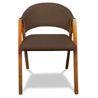 Cadeira Sala De Jantar Em Madeira Yara Suede Marrom D03 - D'rossi - 6
