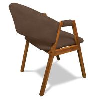 Cadeira Sala De Jantar Em Madeira Yara Suede Marrom D03 - D'rossi - 7