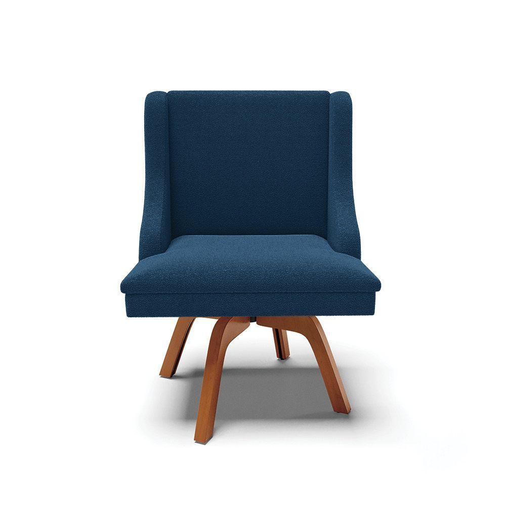 Cadeira Sala De Jantar Giratória Mm35 Liz Bouclê Azul D03 - D'rossi - 5