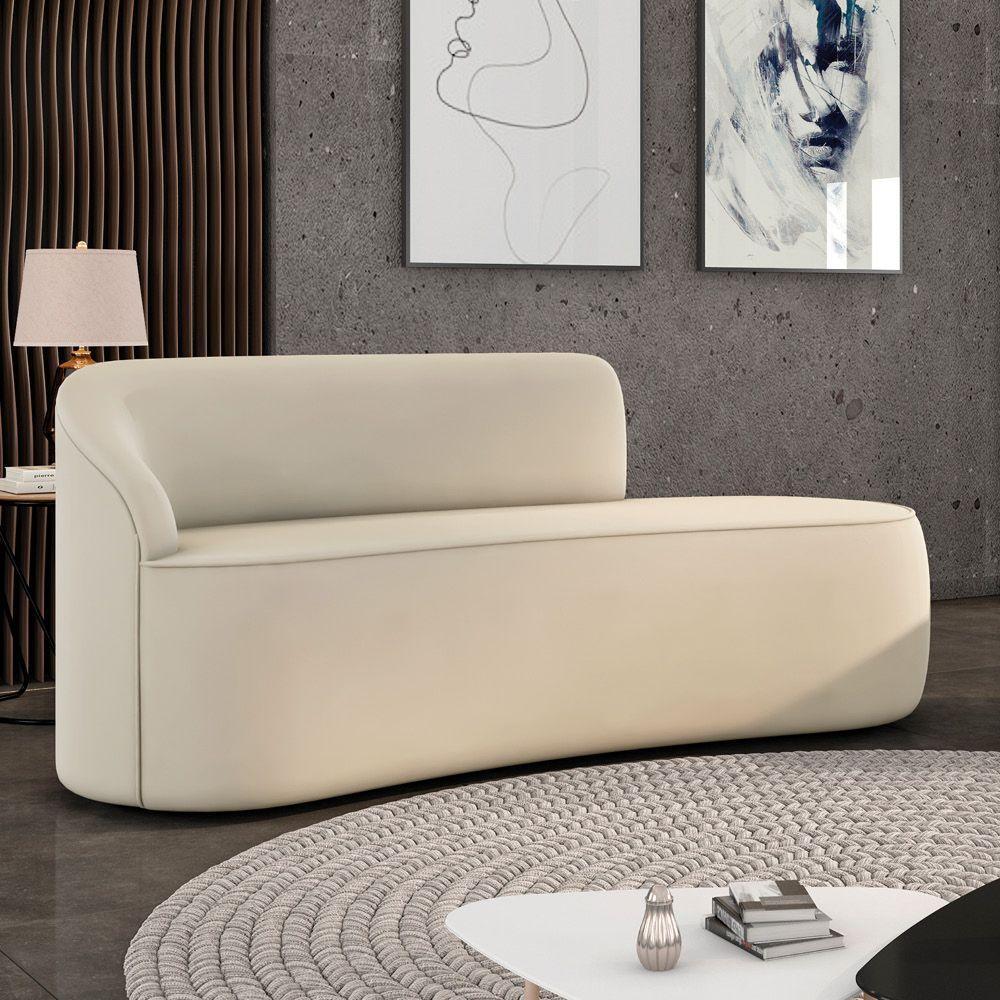 Sofá 3 Lugares Orgânico 180 Cm Morgan Veludo Bege D03 - D'rossi - 2