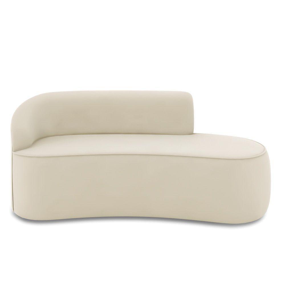 Sofá 3 Lugares Orgânico 180 Cm Morgan Veludo Bege D03 - D'rossi - 5