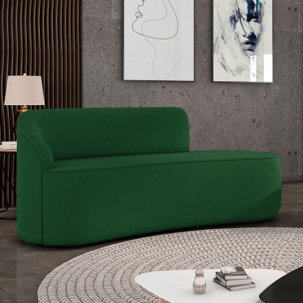 Sofá 3 Lugares Orgânico 180 Cm Morgan Suede Verde D03 - D'rossi - 2