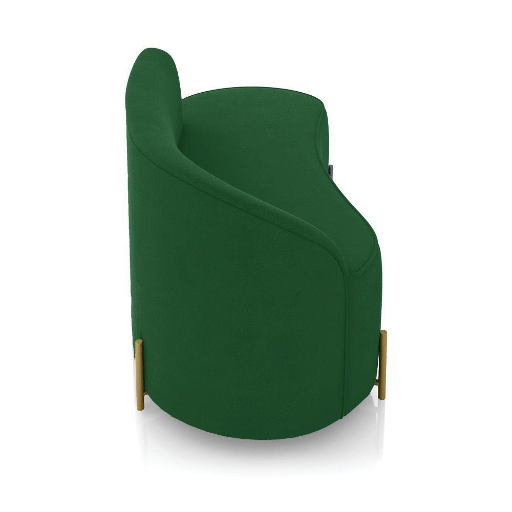 Sofá 2 Lugares Orgânico 140cm Pé Dourado Morgan Suede Verde D03 - D'rossi - 7