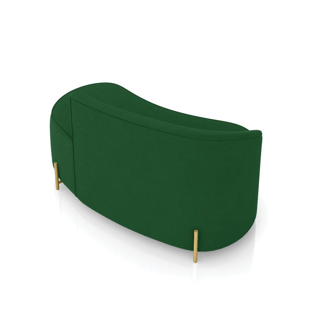 Sofá 2 Lugares Orgânico 140cm Pé Dourado Morgan Suede Verde D03 - D'rossi - 8