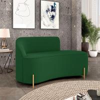 Sofá 2 Lugares Orgânico 140cm Pé Dourado Morgan Suede Verde D03 - D'rossi - 2