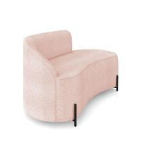 Sofá 2 Lugares Orgânico 140cm Pé Ferro Preto Morgan Bouclê Rosê D03 - D'rossi - 6