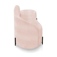 Sofá 2 Lugares Orgânico 140cm Pé Ferro Preto Morgan Bouclê Rosê D03 - D'rossi - 7