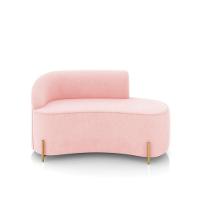 Sofá 2 Lugares Orgânico 140cm Pé Dourado Morgan Suede Rosa Bebê D03 - D'rossi - 5
