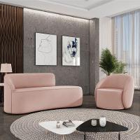 Sofá 2 Lugares Orgânico 140cm Morgan E Poltrona Lua Veludo Rose D03 - D'rossi - 2