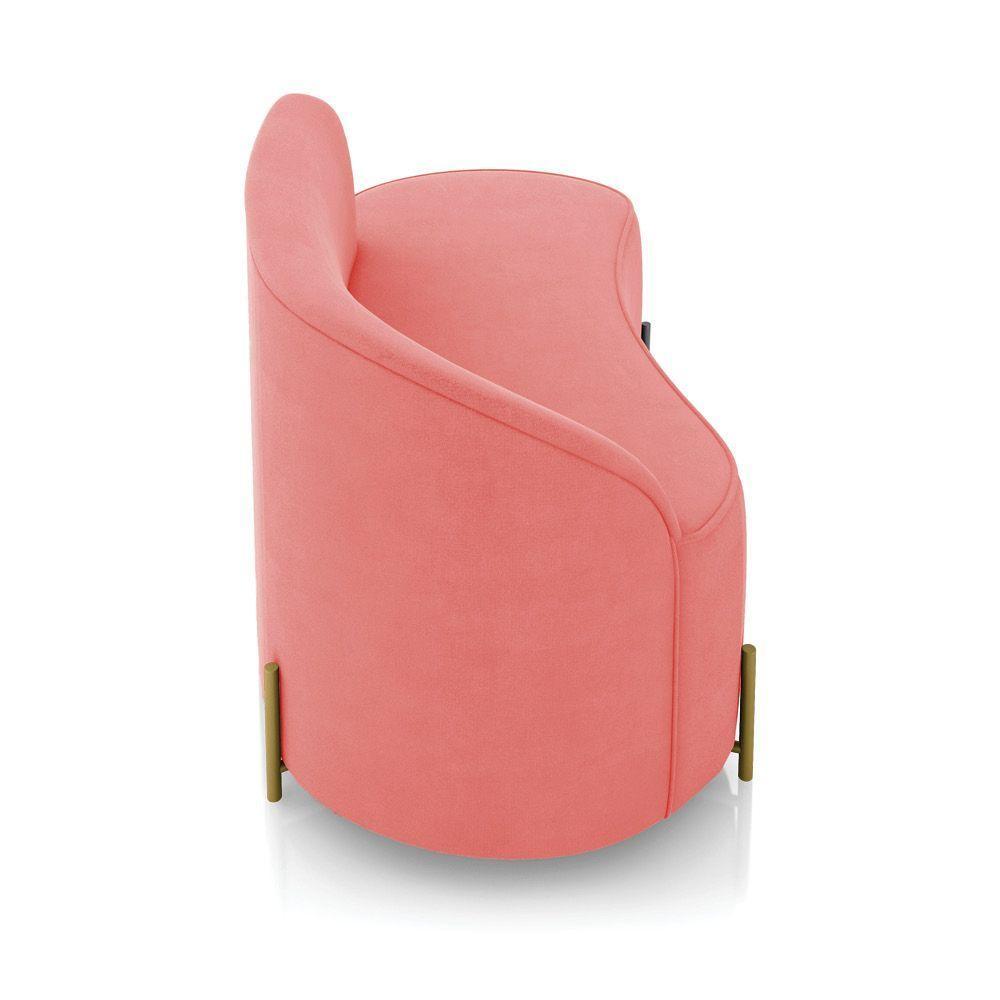 Sofá 2 Lugares Orgânico 140cm Pé Dourado Morgan Suede Rosê D03 - D'rossi - 7
