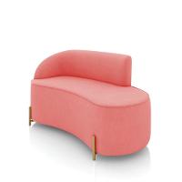 Sofá 2 Lugares Orgânico 140cm Pé Dourado Morgan Suede Rosê D03 - D'rossi - 1