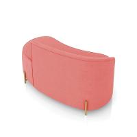 Sofá 2 Lugares Orgânico 140cm Pé Dourado Morgan Suede Rosê D03 - D'rossi - 8