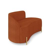 Sofá 2 Lugares Orgânico 140cm Pé Dourado Morgan Bouclê Terra D03 - D'rossi - 6