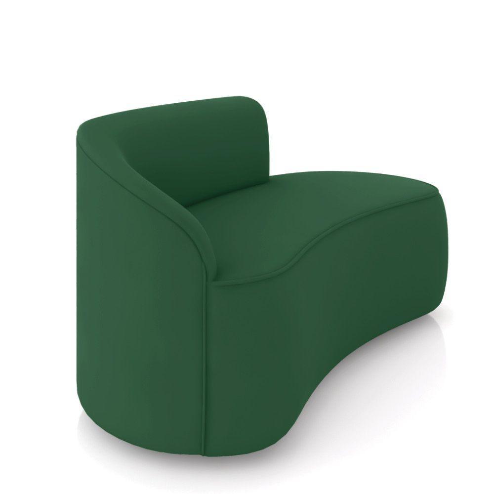 Sofá 2 Lugares Orgânico 140cm Morgan E Poltrona Lua Veludo Verde D03 - D'rossi - 7