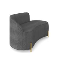 Sofá 2 Lugares Orgânico 140cm Pé Dourado Morgan Bouclê Grafite D03 - D'rossi - 6