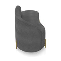 Sofá 2 Lugares Orgânico 140cm Pé Dourado Morgan Bouclê Grafite D03 - D'rossi - 7