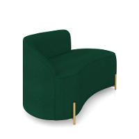 Sofá 2 Lugares Orgânico 140cm Pé Dourado Morgan Bouclê Verde D03 - D'rossi - 6