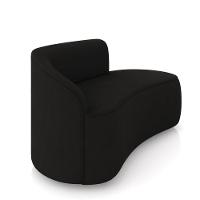 Sofá 2 Lugares Orgânico 140cm Morgan E Poltrona Lua Suede Preto D03 - D'rossi - 7