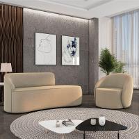 Sofá 2 Lugares Orgânico 140cm Morgan E Poltrona Lua Suede Marrom Rato D03 - D'rossi - 2