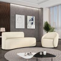 Sofá 2 Lugares Orgânico 140cm Morgan E Poltrona Lua Linho Bege D03 - D'rossi - 2