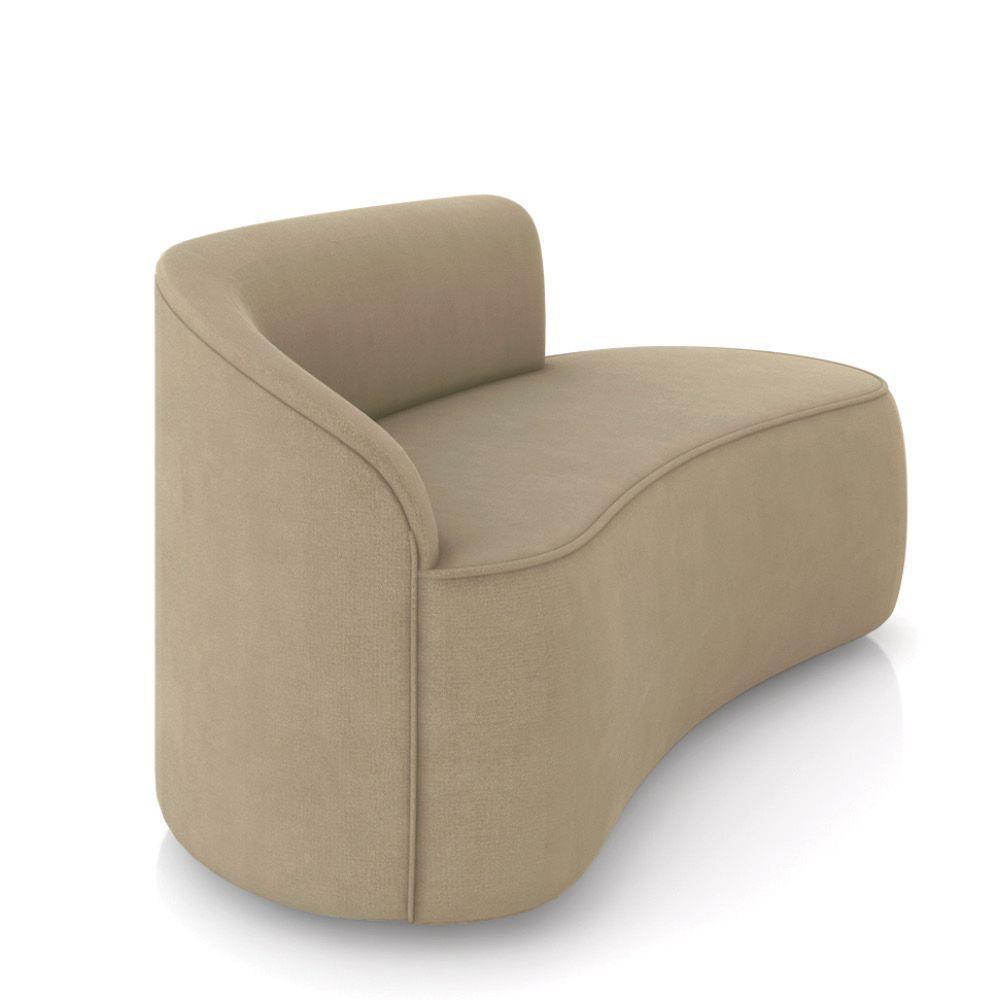 Sofá 2 Lugares Orgânico 140cm Morgan E 2 Poltronas Lua Suede Marrom Rato D03 - D'rossi - 7